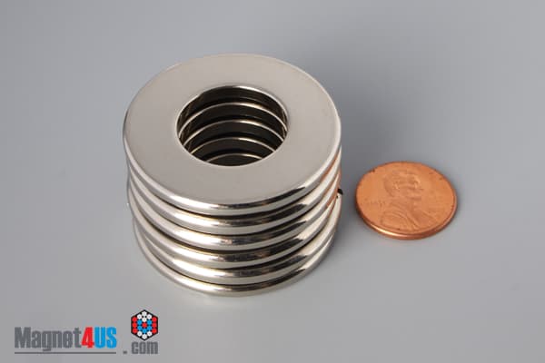 1 1/2" od x 3/4" id x 1/8" N45 Neodymium Ring Magnet - photo 5