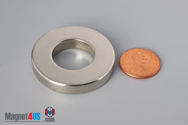 1 1/2" od x 3/4" id x 1/4" N45 Neodymium Ring Magnet