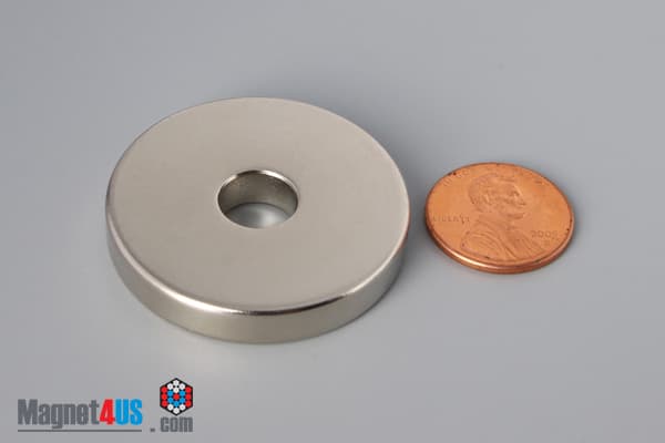1 1/2" od x 3/8" id x 1/4" N45 Neodymium Ring Magnet
