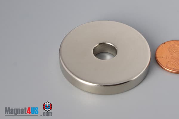 1 1/2" od x 3/8" id x 1/4" N45 Neodymium Ring Magnet - photo 3