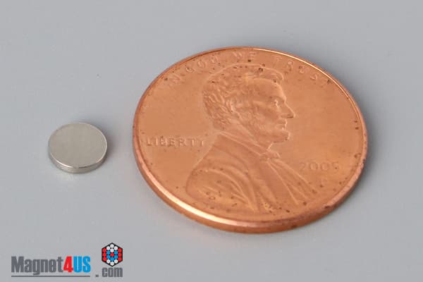 3/16" dia. x 1/32" N40 Neodymium Disc Magnet