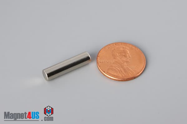 3/16" dia. x 3/4" N40 Neodymium Cylinder Magnet