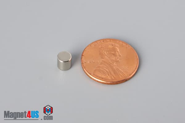 3/16" dia. x 3/16" N52 Neodymium Cylinder Magnet