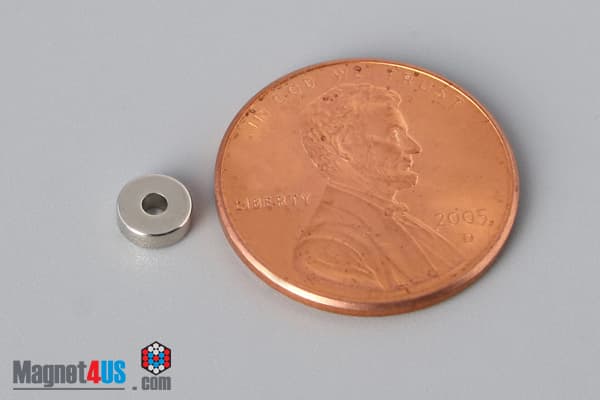 3/16" od x 1/16" id x 1/16" N45 Neodymium Ring Magnet - photo 1