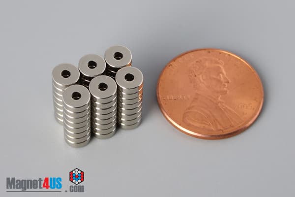 3/16" od x 1/16" id x 1/16" N45 Neodymium Ring Magnet - photo 5