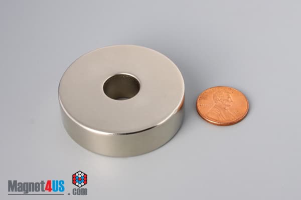 1 3/4" od x 1/2" id x 1/2" N45 Neodymium Ring Magnet