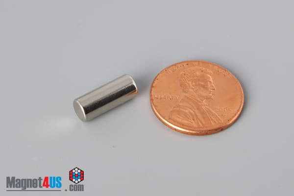 2/10" dia. x 1/2" N45 Neodymium Cylinder Magnet