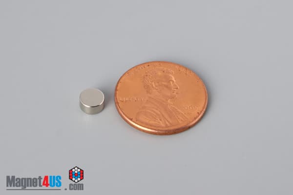 2/10" dia. x 1/10" N45 Neodymium Disc Magnet