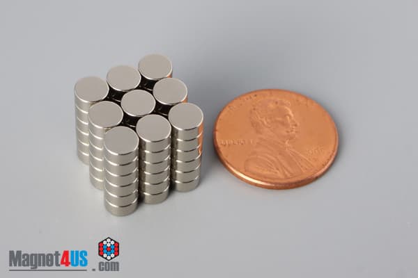 2/10" dia. x 1/10" N45 Neodymium Disc Magnet - photo 5