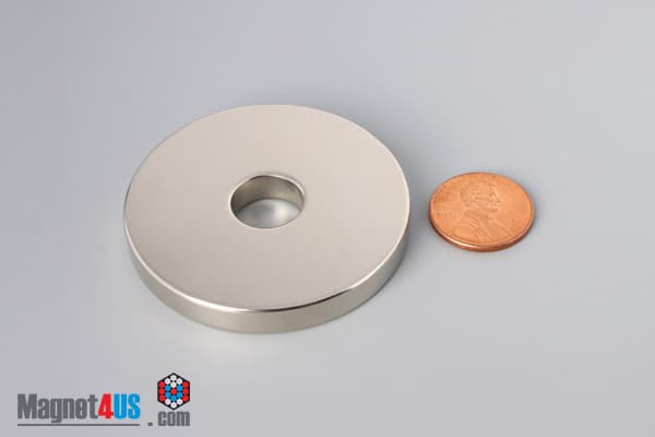 2" od x 1/2" id x 1/4" N45 Neodymium Ring Magnet