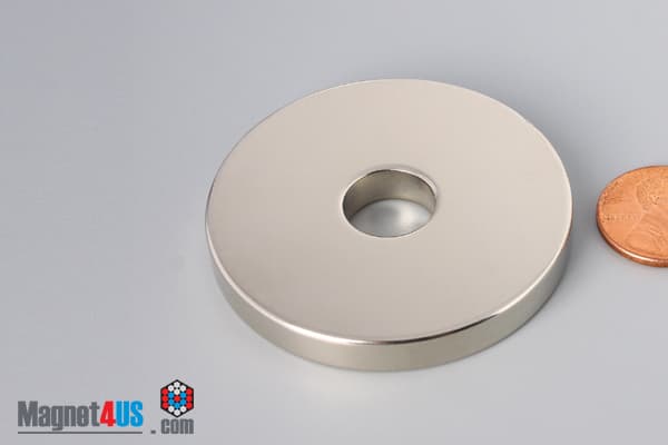 2" od x 1/2" id x 1/4" N45 Neodymium Ring Magnet - photo 3