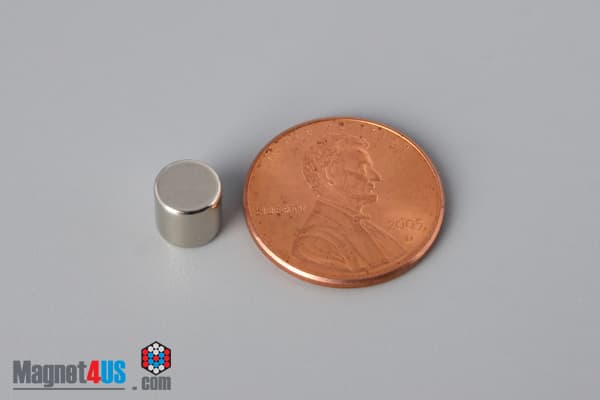 1/4" dia. x 1/4" N45 Neodymium Cylinder Magnet - photo 1