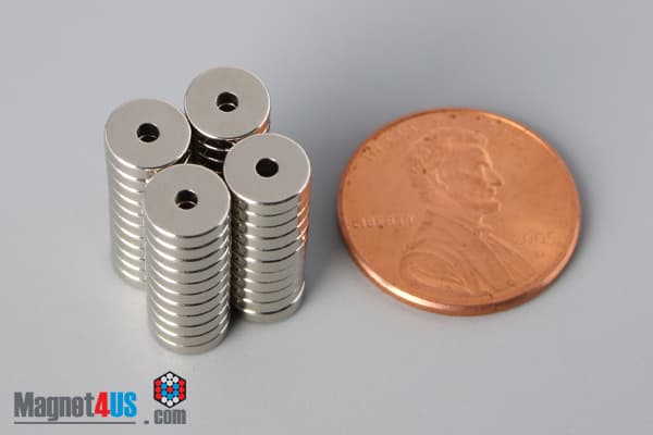 1/4" od x 1/16" id x 1/16" N45 Neodymium Ring Magnet - photo 5
