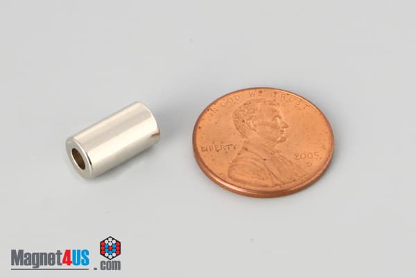 1/4" od x 1/8" id x 1/2" N45 Neodymium Ring Magnet