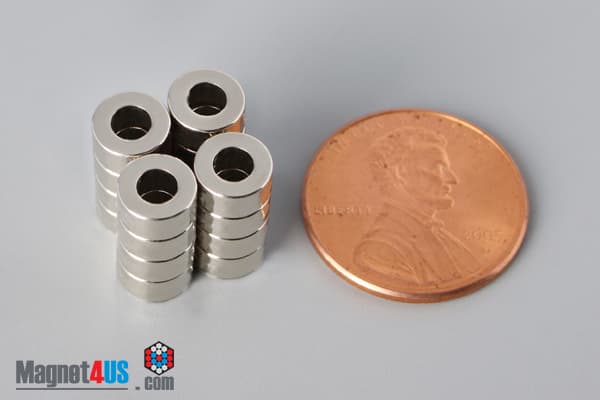 1/4" od x 1/8" id x 1/8" N40 Neodymium Ring Magnet - photo 5
