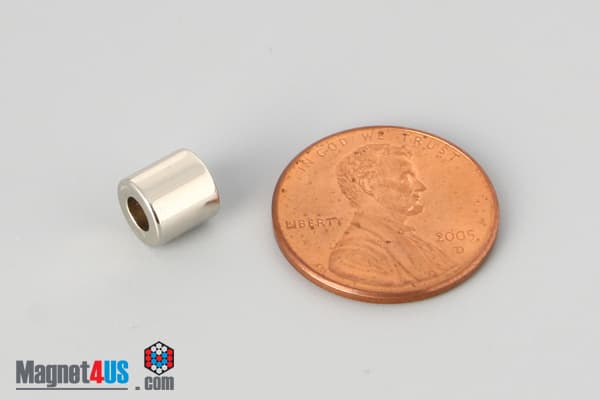 1/4" od x 1/8" id x 1/4" N40 Neodymium Ring Magnet