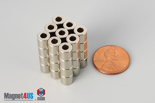 1/4" od x 1/8" id x 1/4" N40 Neodymium Ring Magnet - photo 5