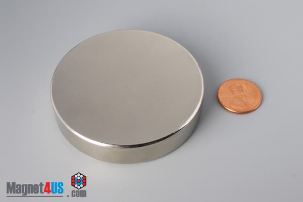 2 1/2" dia. x 1/2" N45 Neodymium Disc Magnet