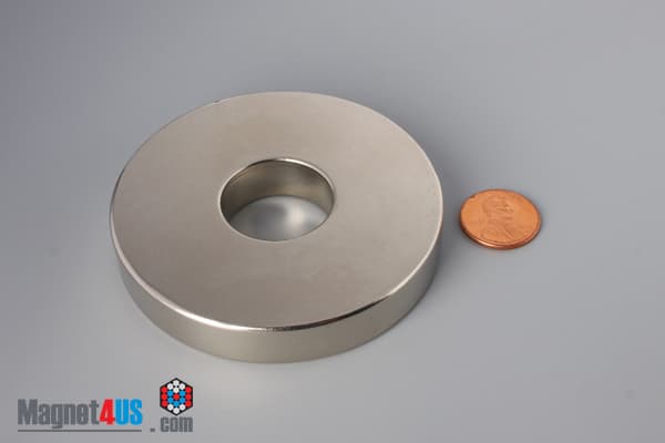 3" od x 1" id x 1/2" N45 Neodymium Ring Magnet - photo 1