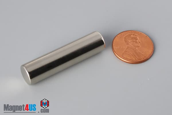 3/8" dia. x 1 1/2" N45 Neodymium Cylinder Magnet
