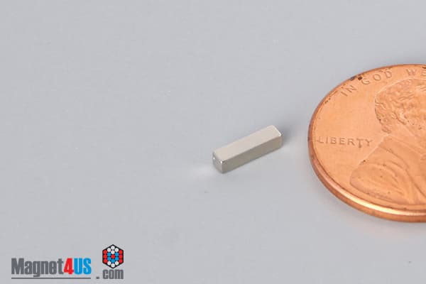 1/16" x 1/16" x 1/4" N45 Neodymium Block Magnet - photo 3