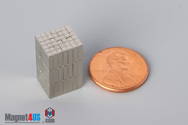 1/16" x 1/16" x 1/4" N45 Neodymium Block Magnet - photo 5