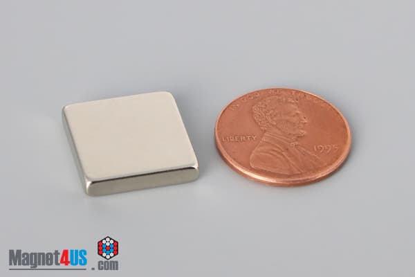 5/8" x 5/8" x 1/8" N40 Neodymium Block Magnet