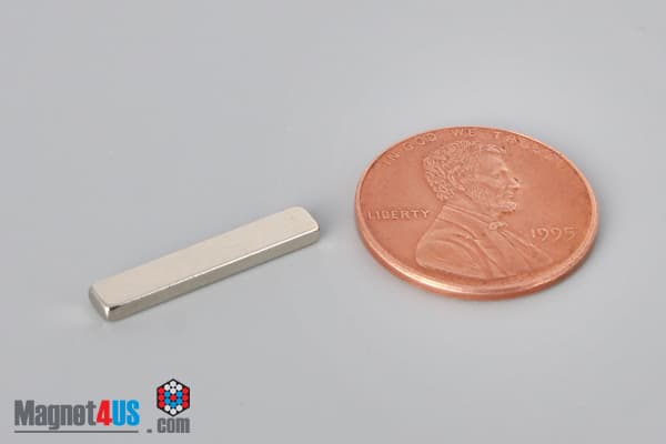 3/4" x 1/8" x 1/16" N40 Neodymium Block Magnet