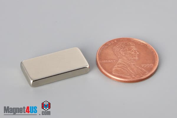 3/4" x 3/8" x 1/8" N40 Neodymium Block Magnet