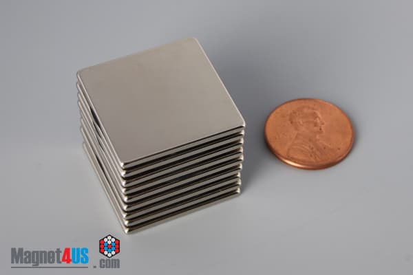 1" x 1" x 1/16" N40 Neodymium Block Magnet - photo 5