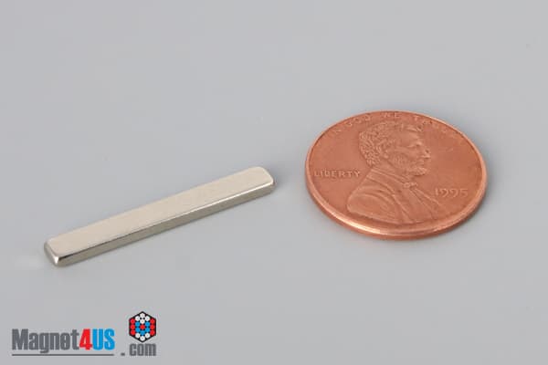 1" x 1/8" x 1/16" N40 Neodymium Block Magnet