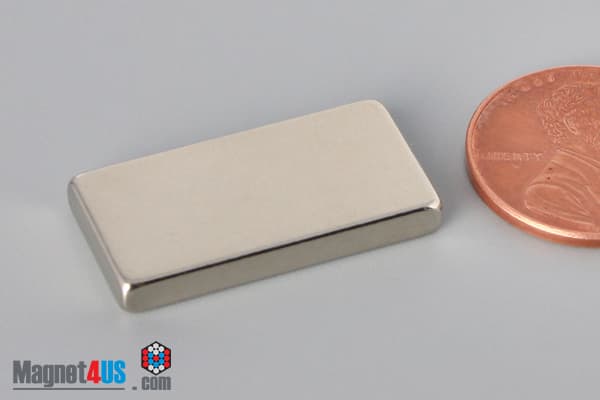 1" x 1/8" x 1/2" N45 Neodymium Block Magnet - photo 3