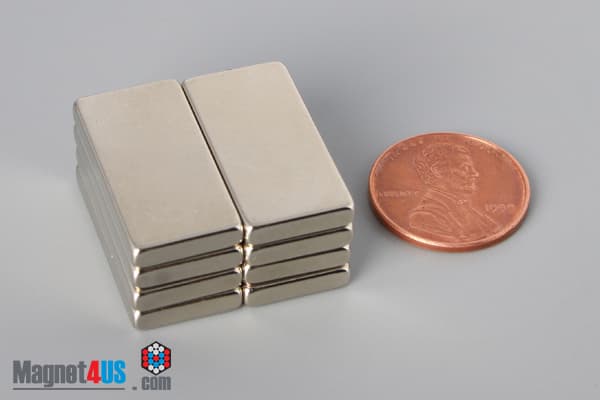 1" x 1/8" x 1/2" N45 Neodymium Block Magnet - photo 5