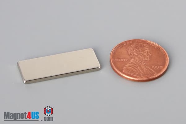 1" x 3/8" x 1/16" N40 Neodymium Block Magnet