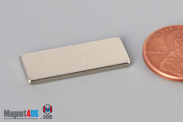 1" x 3/8" x 1/16" N40 Neodymium Block Magnet - photo 3