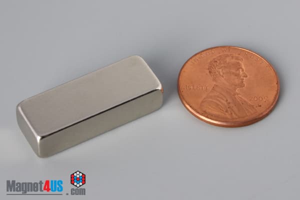 1" x 3/8" x 1/4" N45 Neodymium Block Magnet