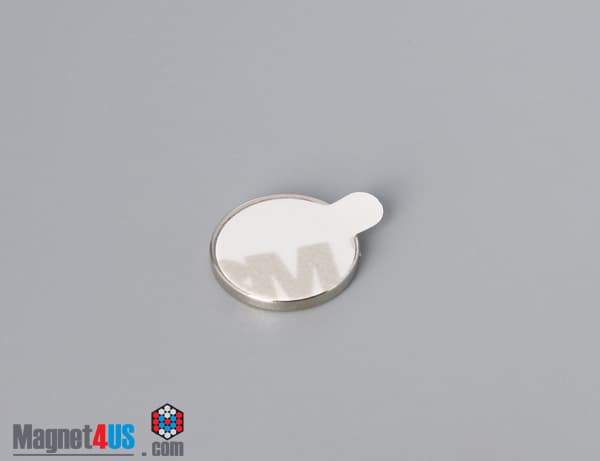 1/2" dia. x 1/16" N N42 3M Adhesive Disc Magnet