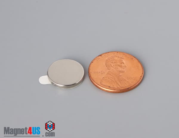 1/2" dia. x 1/16" S N42 3M Adhesive Disc Magnet - photo 3