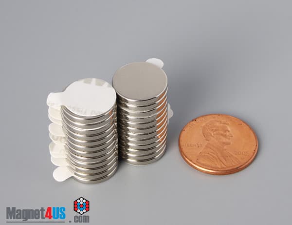 1/2" dia. x 1/16" S N42 3M Adhesive Disc Magnet - photo 6