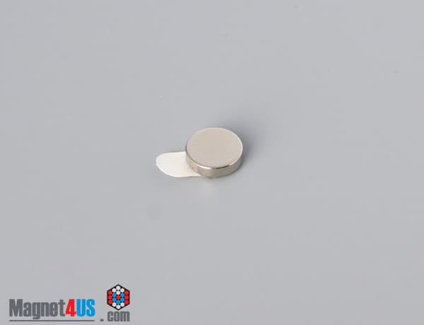 1/4" dia. x 1/16" N N42 3M Adhesive Disc Magnet - photo 2