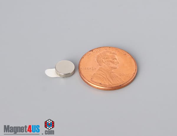1/4" dia. x 1/16" N N42 3M Adhesive Disc Magnet - photo 3