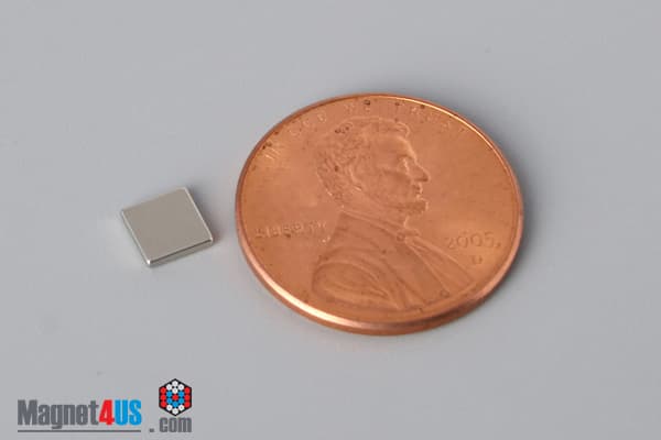 3/16" x 3/16" x 1/32" N40 Neodymium Block Magnet - photo 1