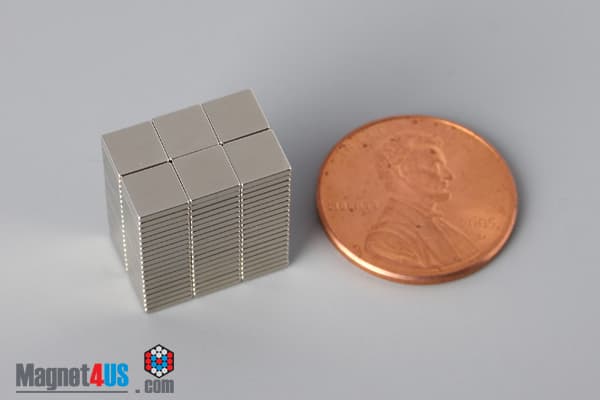 3/16" x 3/16" x 1/32" N40 Neodymium Block Magnet - photo 5