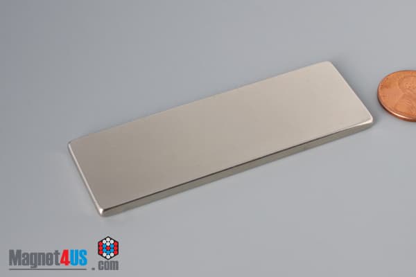 3" x 1" x 1/8" N40 Neodymium Block Magnet - photo 3