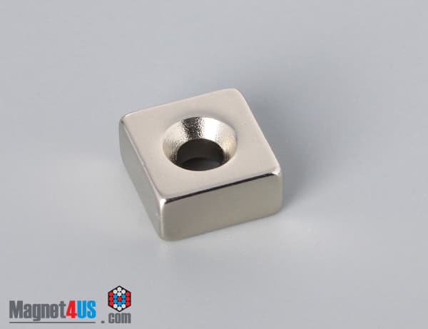 1/2" x 1/2" x 1/4" #6 N42 Countersunk Magnet - photo 1