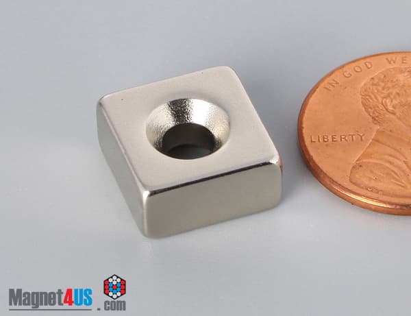1/2" x 1/2" x 1/4" #6 N42 Countersunk Magnet - photo 3