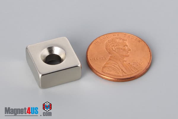 1/2" x 1/2" x 1/4" #6 N42 Countersunk Magnet - photo 7
