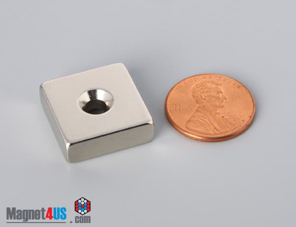 3/4" x 3/4" x 1/4" #6 N42 Countersunk Magnet - photo 2