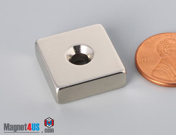 3/4" x 3/4" x 1/4" #6 N42 Countersunk Magnet - photo 3