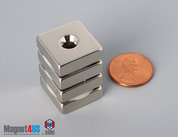 3/4" x 3/4" x 1/4" #6 N42 Countersunk Magnet - photo 5